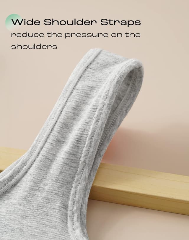 Detalle de INNERSY Girls Sports Bra Cotton Crop Tops 6-16