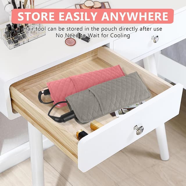 Thumbnail 6 de WRORUNER Heat-Resistant Hair Tools Organiser Bag (13.8 x 5.5) for Straighteners & Curling Irons