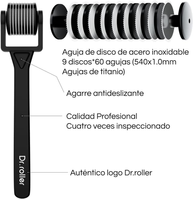 Detalle 2 de Dr.roller Derma Roller 1 mm para cabello