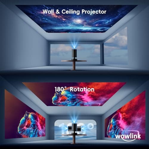 Detalle de wowlink W210 Mini proyector portátil con WiFi 6, Bluetooth 5.4 y apps integradas (Air Remote)