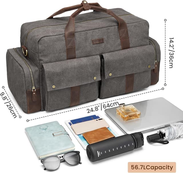 Thumbnail 3 de S-ZONE Unisex 56 Litri Borsa da Viaggio in Tela