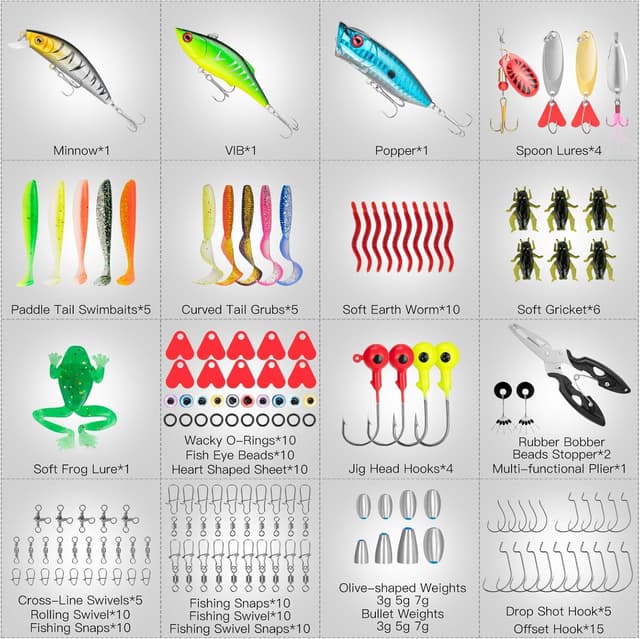 Detalle 2 de RISEMART Angeln Köder Set 144-teilig