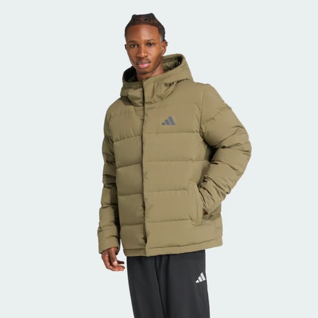 Detalle de Adidas Helionic CLIMAWARM anorak plumón Verde
