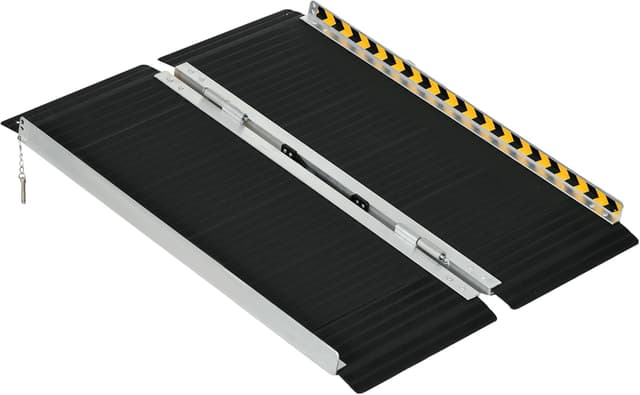 Detalle de HOMCOM rampe de fauteuil roulant pliable en aluminium (91 x 73,6 cm) antidérapante et sécurité renforcée