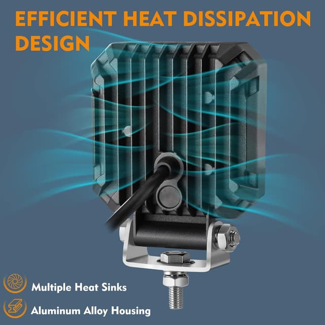 Detalle de EverBrite Faro da Lavoro con 16 LED, 25W (2 pezzi) IP66 6000-7000K per fuoristrada