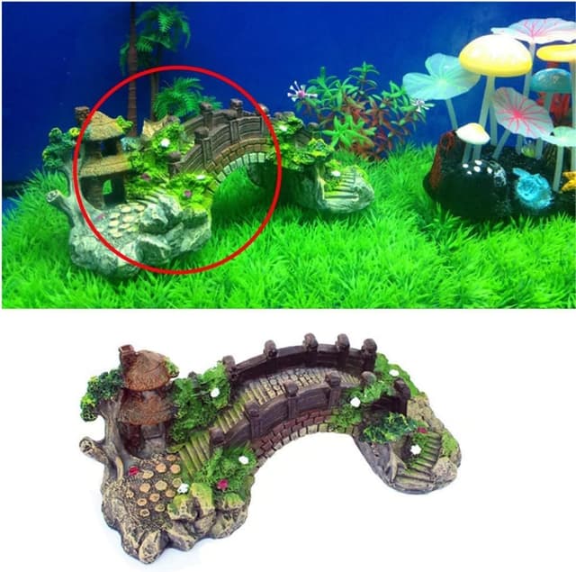 Thumbnail 5 de LiJuanWang Aquarium Deko Brücke 1 Stück 🎍