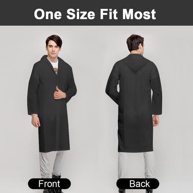 Detalle 2 de Vicloon Poncho Impermeabile in EVA (con cappuccio) – confezione da 2 poncho da pioggia riutilizzabili per uomo e donna