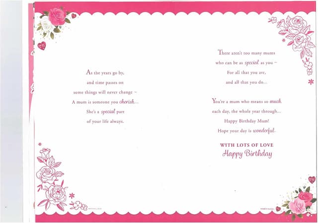 Detalle 2 de Sensations / Xpress Yourself Express Yourself Birthday Card for Mum with 3D cover – envelope included