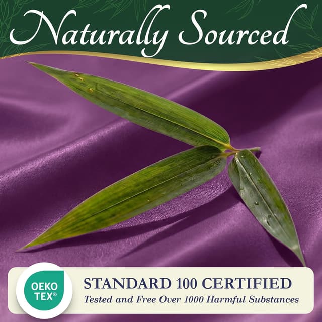 Thumbnail 6 de DECOLURE 100% Viscose Derived from Bamboo Queen Sheets Set (Purple) – 6-Piece, Deep 17" Pockets