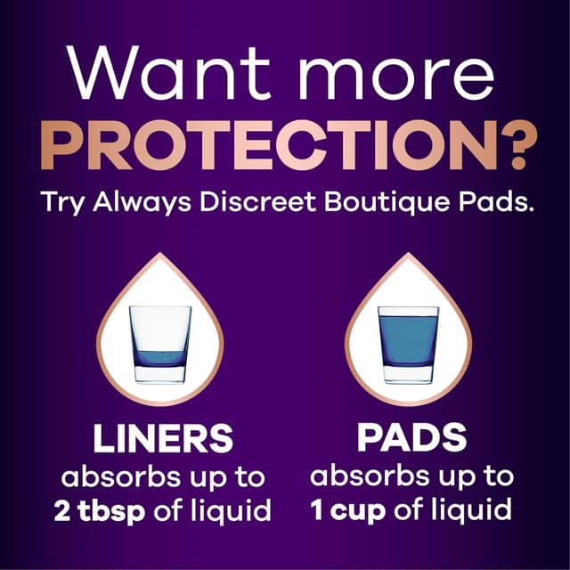 Thumbnail 6 de Always Discreet Boutique Incontinence Panty Liners 96 count