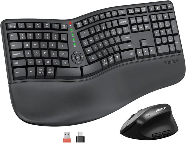 Detalle de MEETION Ergonomic Keyboard and Mouse 500mAh