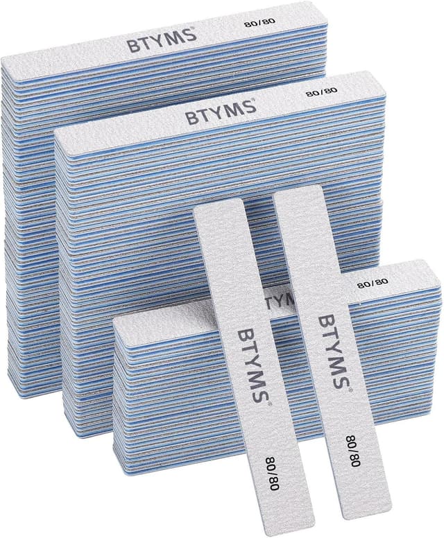 Detalle de 80/80 Grit Rectangle Nail Files (100 Count) Reusable Double-Sided Emery Boards for Acrylic & Gel Nails