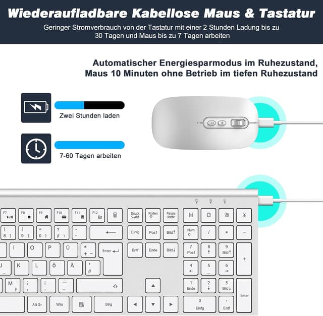 Detalle 2 de cimetech Tastatur Maus Set 100 Std ⌨