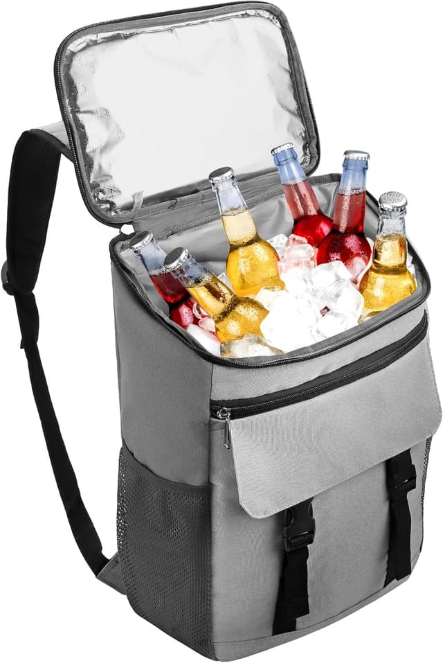 Detalle de HOMGEN Insulated Cooler Backpack 25L – Waterproof leak-proof thermal lunch bag for picnics, work and hiking