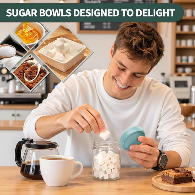 Detalle de SECLENT 6-Pack Overnight Oats Containers (16oz Wide-Mouth Mason Jars) with Lids