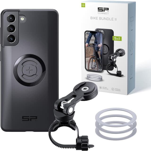 Detalle de SP Connect Support Bike Bundle II SPC+ pour Samsung S21+ — montage vélo VTT/VTC, fixation Twist Lock et supports magnétiques