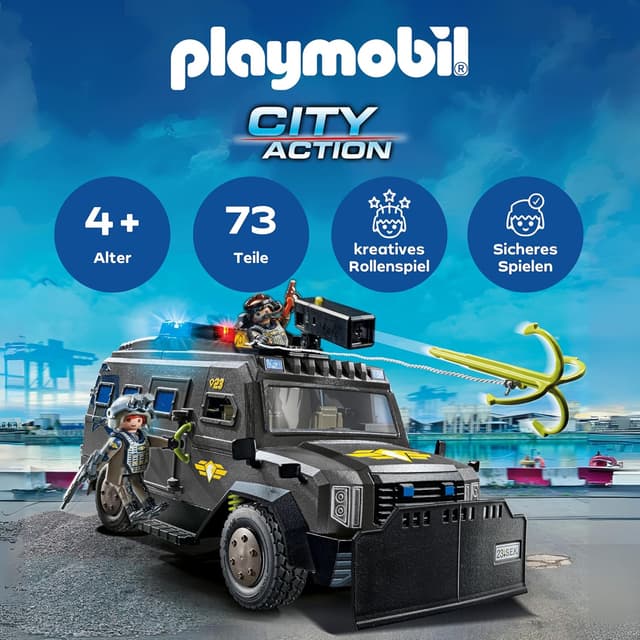 Detalle 2 de PLAYMOBIL SWAT-Geländefahrzeug 73-teilig