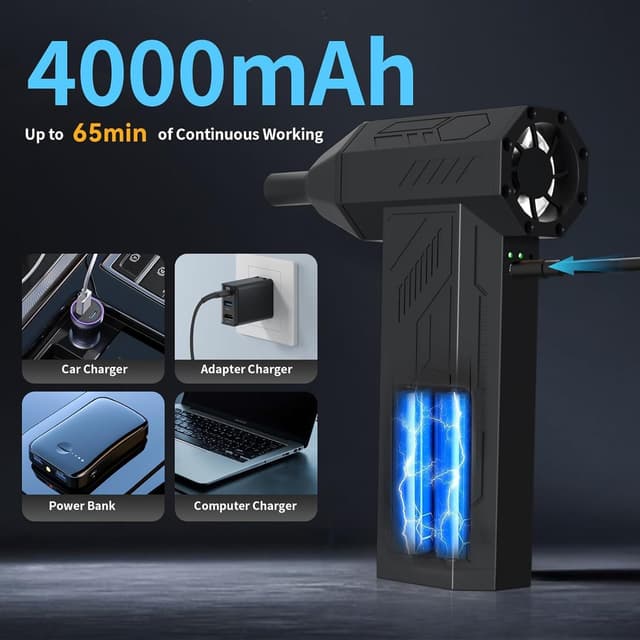 Detalle de Compressed Air Duster Cleaner 110000 RPM Cordless