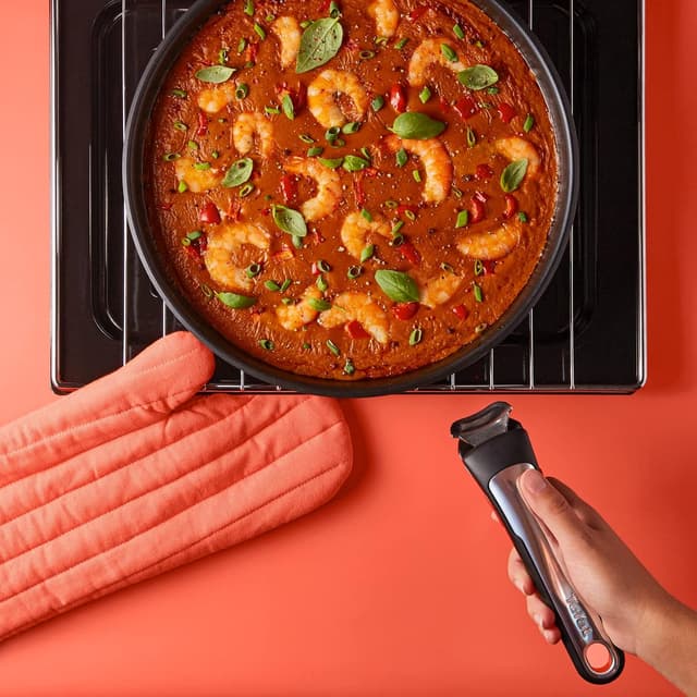 Detalle de TEFAL Ingenio Lot de 3 pièces (casseroles 16/20 cm + poignée amovible), empilable, acier inoxydable – Preference L9739302