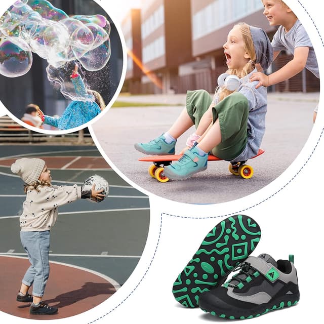 Detalle de Mishansha Wanderschuhe Kinder Sports Sneaker für Mädchen – leichte Outdoor-Turnschuhe (Schwarz, Größe 13)