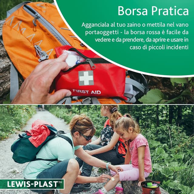 Detalle de Lewis-Plast Kit Pronto Soccorso Completo in Sacca 92 pezzi, grande, conforme alle norme europee