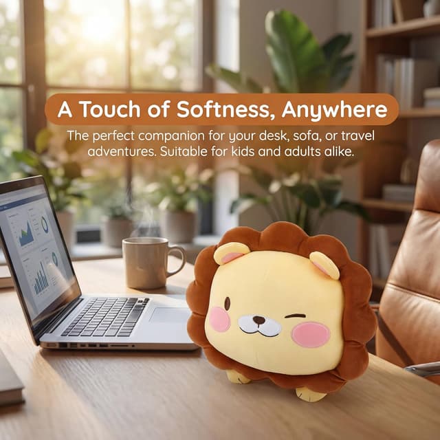 Detalle 1 de Lion cuddle pillow plush 15 inch