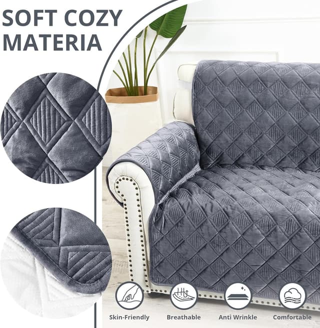 Detalle de Recliner sofa cover 61x185cm, dark grey