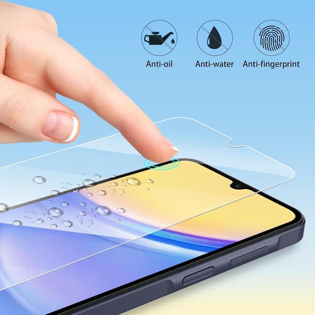 Detalle de 4youquality Tempered Glass Screen Protector for Samsung Galaxy A15 4G/5G (6.5-inch) – 9H, 2-Pack
