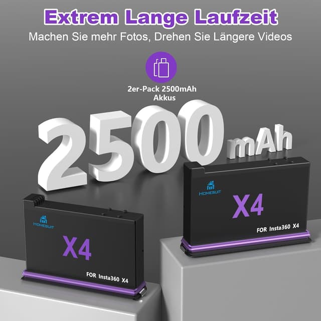 Detalle de Insta 360 X4 Ersatzakku Set mit 2500 mAh