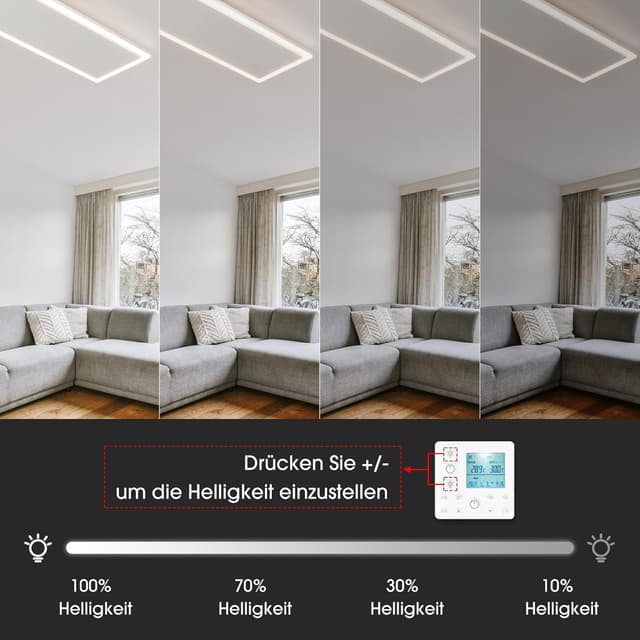 Detalle de Riscaldamento a infrarossi da soffitto con LED e termostato, 1.190 Watt