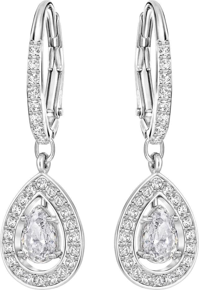 Detalle de Swarovski Pendientes Angelic talla pera, blancos 💍
