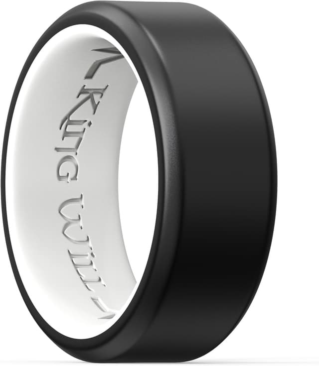 Thumbnail 6 de King Will Silicone Wedding Rings (8mm) with Heart Groove – Black/Blue/Mint/Grey, 2.2mm Thick