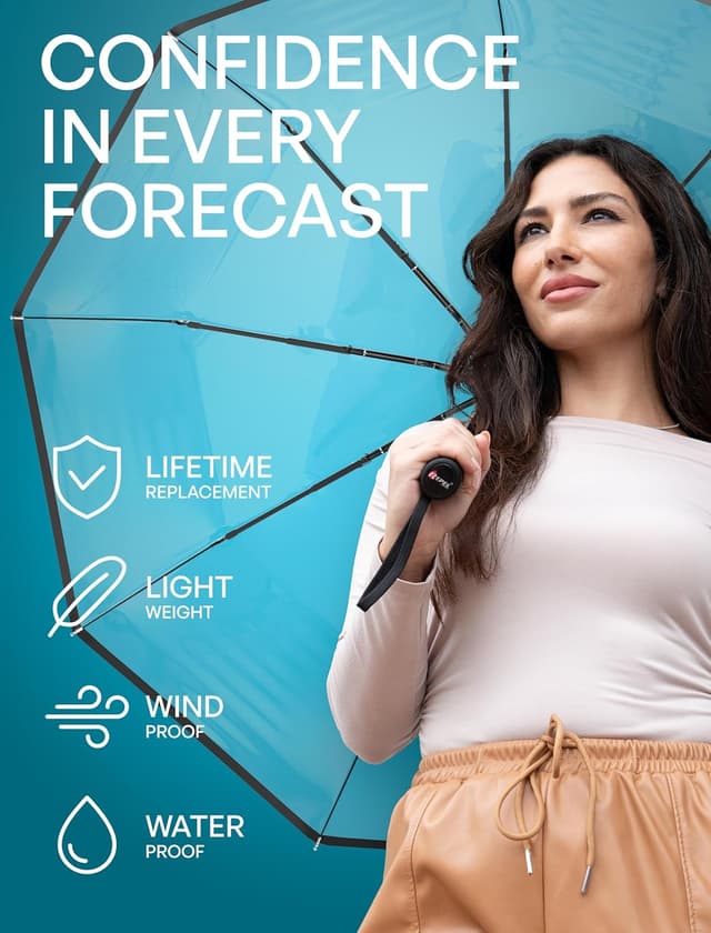 Thumbnail 2 de REPEL Windproof Travel Umbrella 85MPH ☂