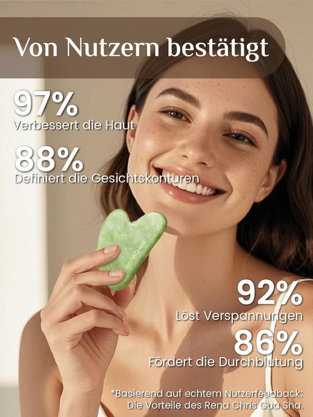 Detalle 2 de Rena Chris Jade Gua Sha Stein aus Xiuyan-Jade (Mintgrün) für Kieferlinie und weniger Gesichtsschwellungen