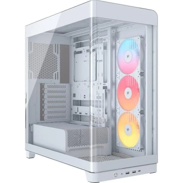 Detalle de Corsair 4500X RS-R ARGB blanca con USB-C y cristal templado (Midi Tower)