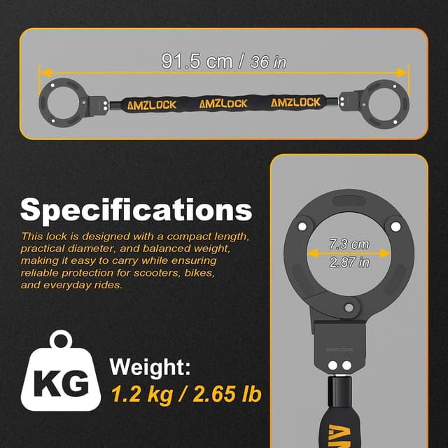 Thumbnail 1 de AMZLOCK E Scooter Schloss 90 cm 🔒