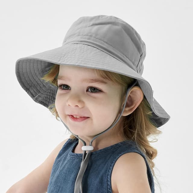 Detalle 2 de DRESHOW Baby Sun Hat (UPF 50+) Toddler Bucket Hat with Chin Strap for 0–6 Years