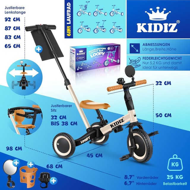 Thumbnail 6 de KIDIZ 6in1 Laufrad bis 25 kg