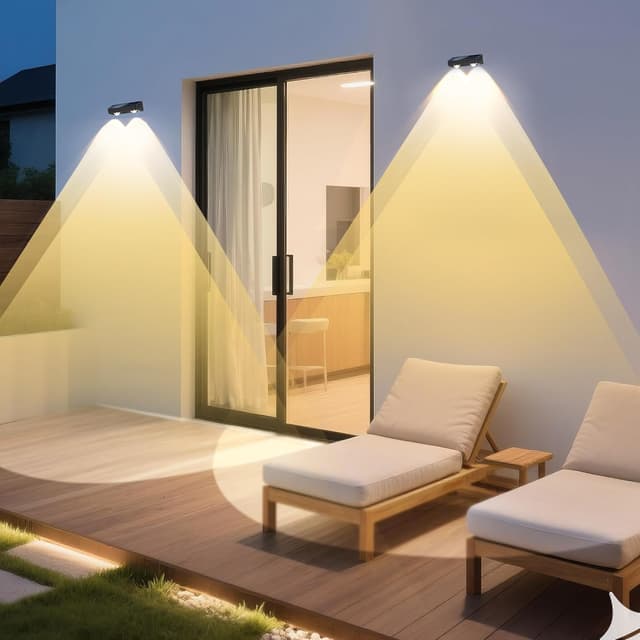 Detalle de Onussunier Solar Fence Lights 9-Colour & Colour Changing RGB (IP65) – 8 Pack