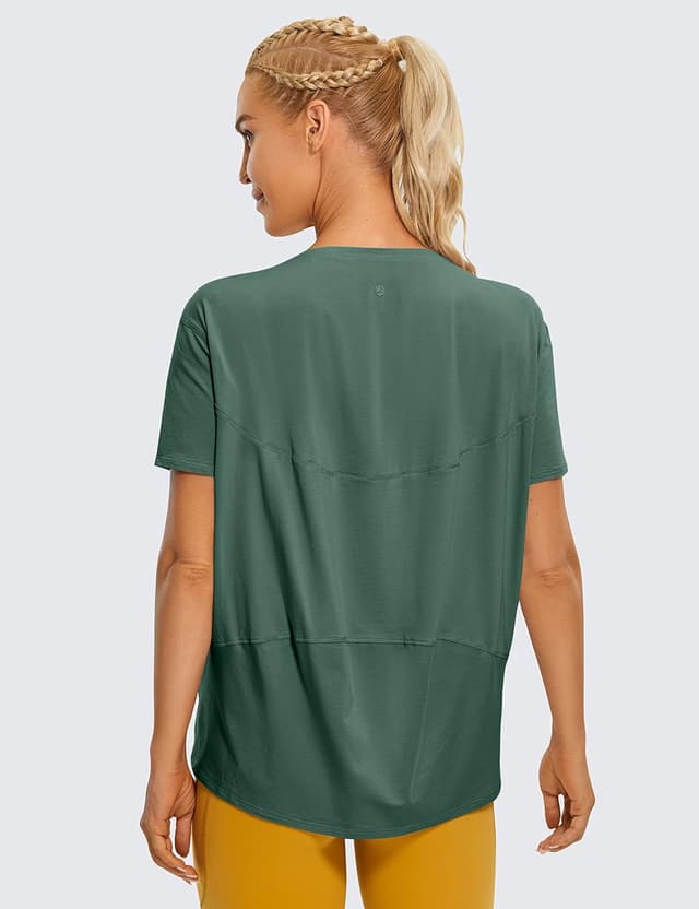 Detalle 2 de CRZ YOGA camicia a maniche corte in cotone Pima con vestibilità ampia per allenamento