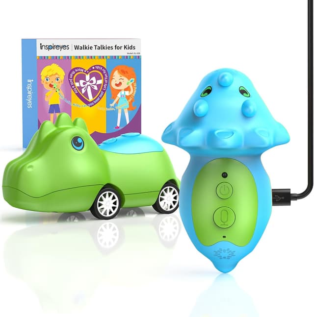 Detalle de Set da 2 Inspireyes macchine giocattolo dinosauro con walkie-talkie ricaricabili (USB-C)