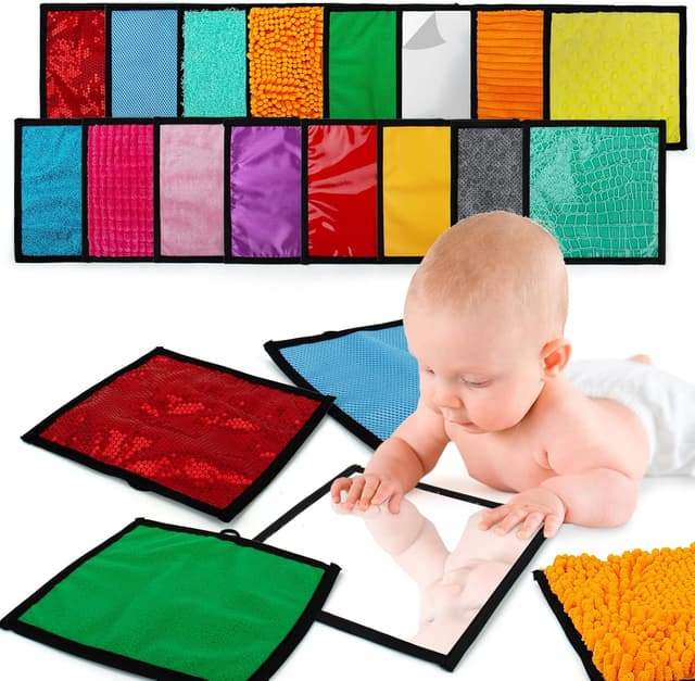 Detalle de Inbeby 16 Set Sensory Mini Mats – Assorted Textured Floor Tiles for Sensory Play