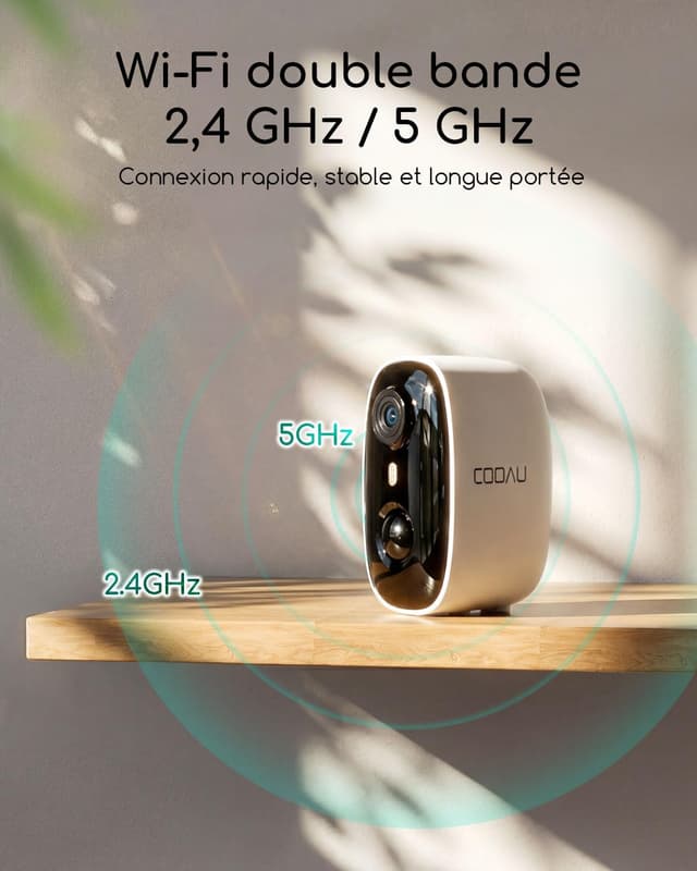 Thumbnail 6 de COOAU kit de surveillance WiFi extérieur 2 caméras 4MP avec station de base et stockage local 64 Go, sans abonnement