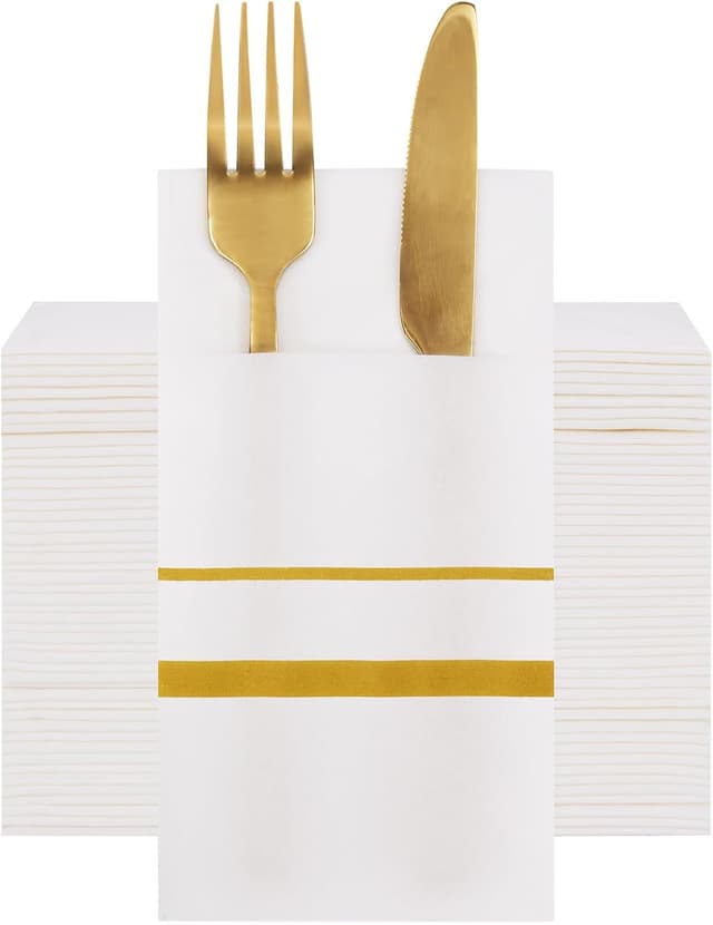 Detalle de VANHEON 50 Pack Linen Napkins with Pocket