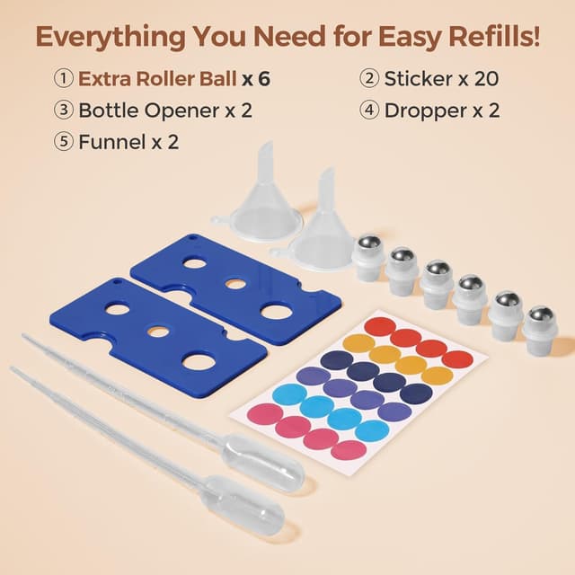 Detalle 2 de ComSaf 10ml Roller Glasflaschen 24er Set