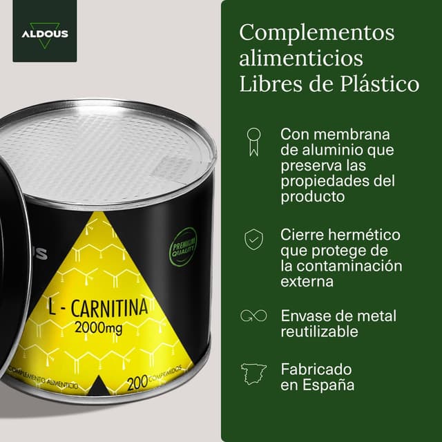Thumbnail 4 de Aldous L-Carnitina 2000mg - 200 Comprimidos Energía y Resistencia🧪