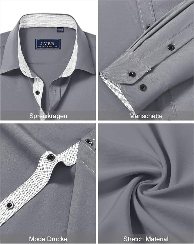 Thumbnail 4 de J.VER Hemd Herren Langarm Regular Fit Tencel