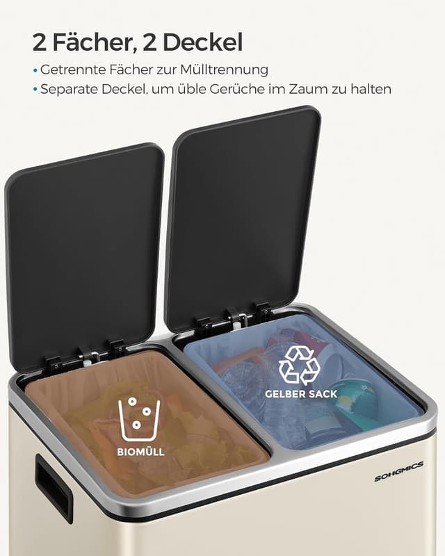 Thumbnail 3 de SONGMICS LTB30A02 Mülleimer 2×15 L 🗑