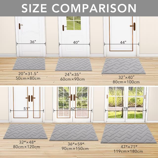 Thumbnail 2 de Biscpro Door Mat 80x100cm washable indoor mat