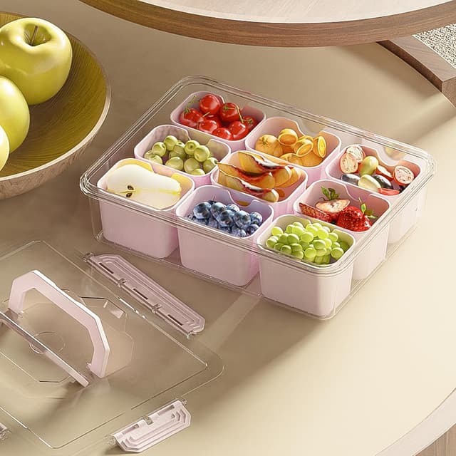 Thumbnail 5 de REBECAT 8-Compartment Snack Tray with Lid 🍽